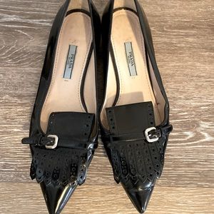 Prada Point Toe Black Flats Size 37 (6.5)